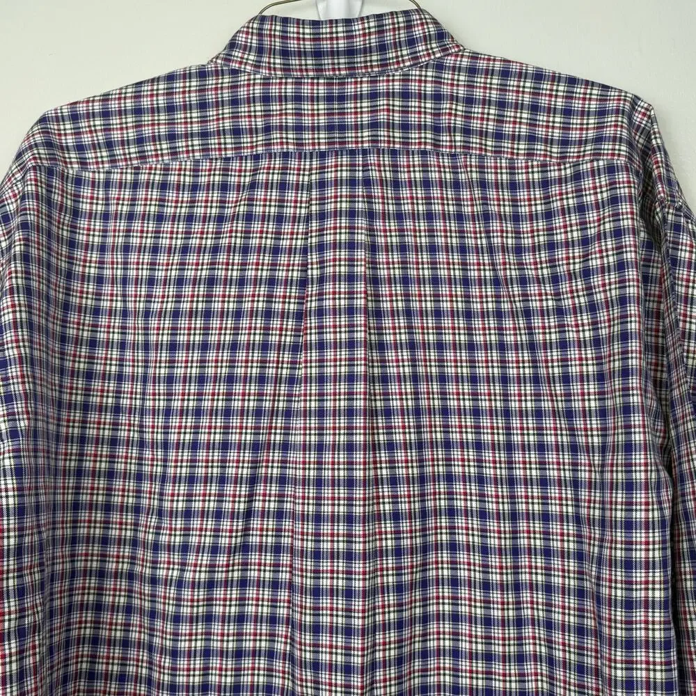 Ralph Lauren Blake Plaid Button Down Shirt XL Red Blue Cotton Classic Fit